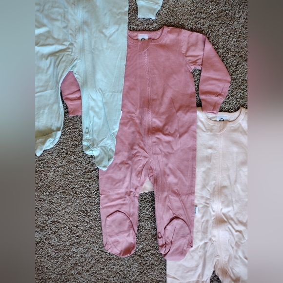 Gerber One Piece Pajamas Set Pink, Light Blue, Light Pink NWT - Picture 3 of 12